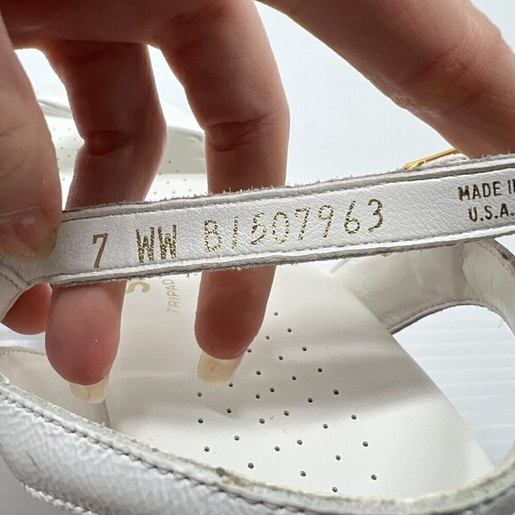 SAS Tripad Comfort Womens Size 7WW White Open Toe Sandals Buckle Leather - Picture 12 of 12
